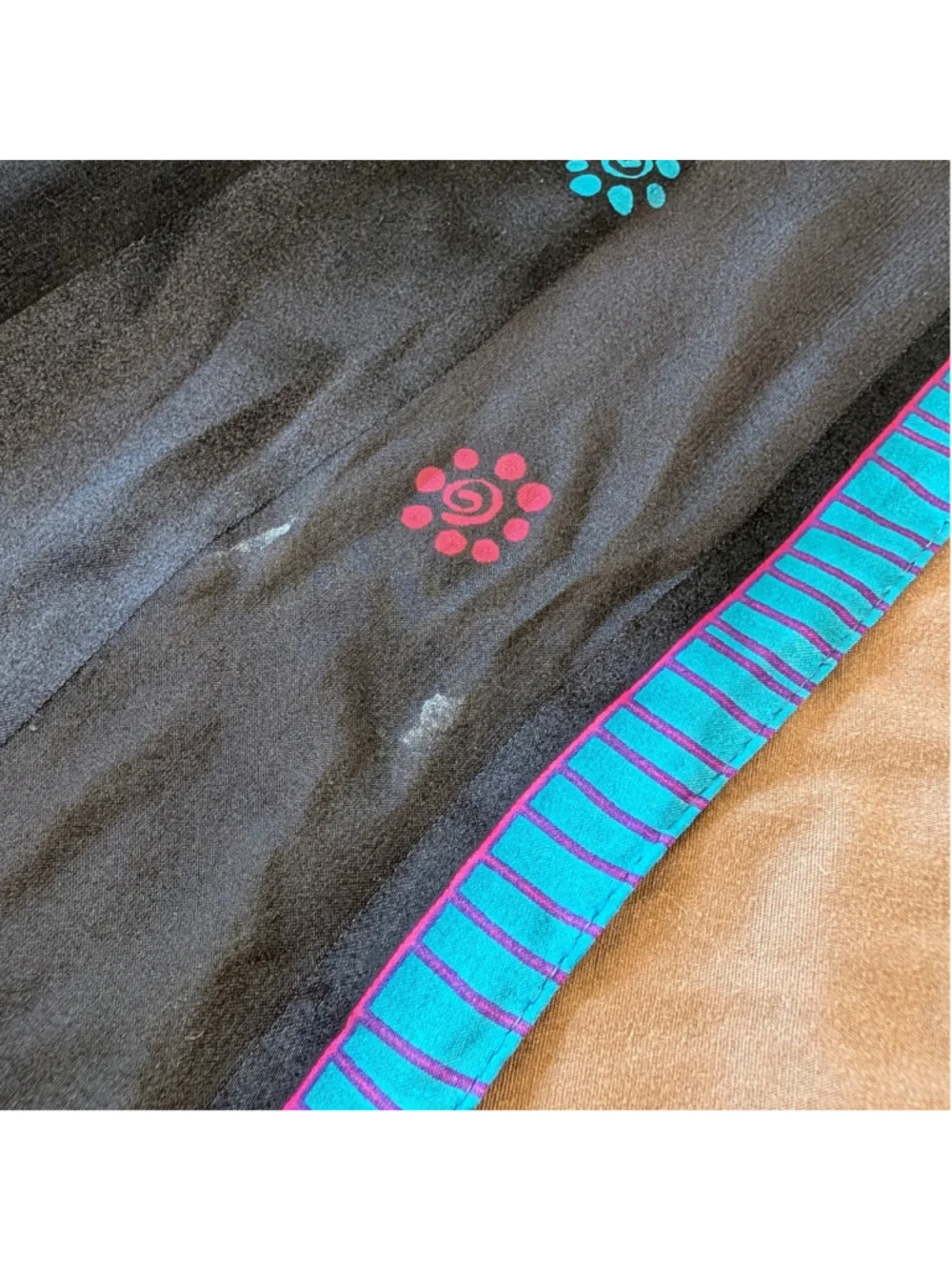 Laurel Burch 100% Silk Dog Scarf Wearable Art Colorful Long Oblong Wrap 52”